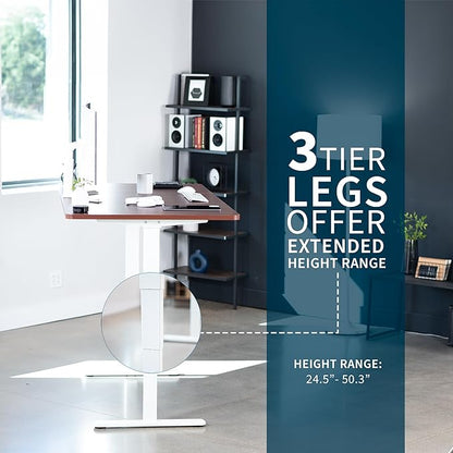 VIVO Electric 71 x 36 in Dual Motor Sit Stand Desk, Memory Height Adjustment, 2B Series, Dark Walnut Top White Frame, DESK-KIT-2W7D-36