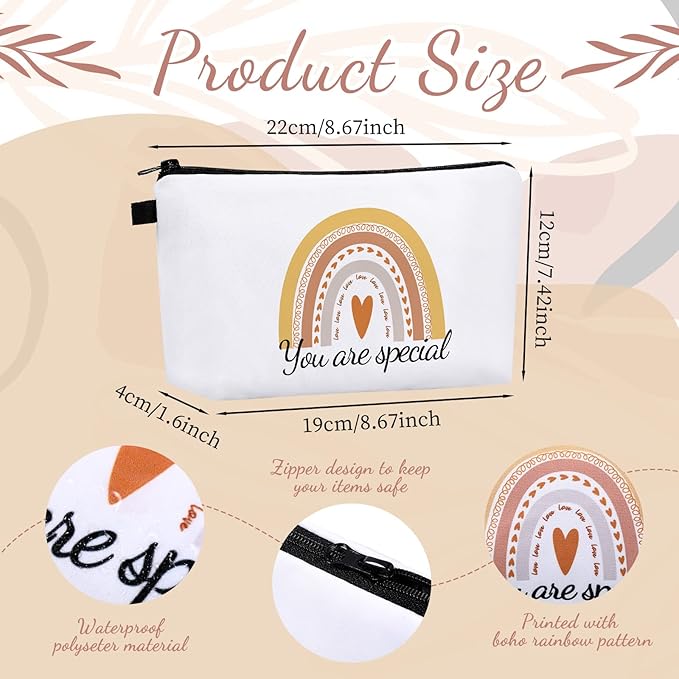 Dunzy 20 Pcs Makeup Bags Bulk Graduation Gift Cosmetic Bag Makeup with Zipper Pouch Waterproof Portable Travel Toiletry for Women Teacher Birthday Thanksgiving Christmas Gifts(Rainbow)