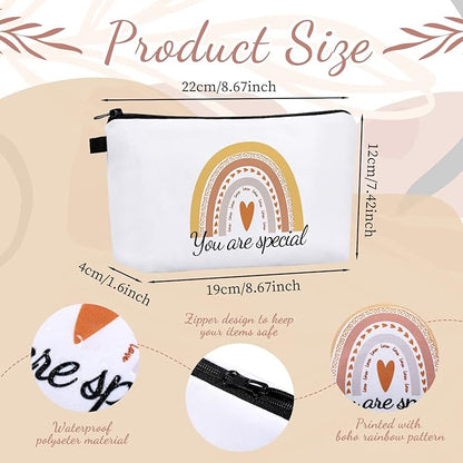 Dunzy 20 Pcs Makeup Bags Bulk Graduation Gift Cosmetic Bag Makeup with Zipper Pouch Waterproof Portable Travel Toiletry for Women Teacher Birthday Thanksgiving Christmas Gifts(Rainbow)
