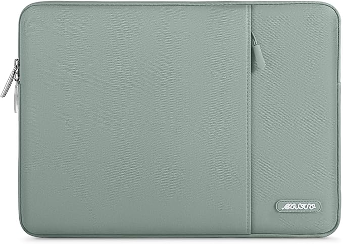 MOSISO Laptop Case 15 inch, 15 inch Laptop Sleeve Compatible with MacBook Air 15 M4 A3241 M3 A3114 M2 A2941 2025 2024 2023,Dell XPS 15,Polyester Vertical Computer Sleeve Bag with Pocket, Antique Green