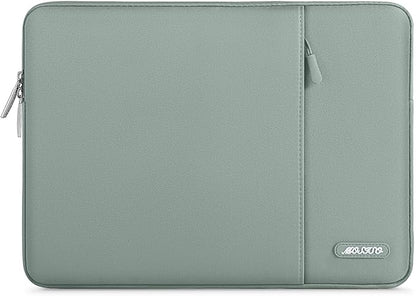 MOSISO Laptop Case 13.3 inch, 13-13.3 inch Laptop Sleeve Compatible with MacBook Air/Pro 13/Pro 14 M5 M4 M3 M2 M1, HP Dell ASUS Lenovo,Polyester Vertical Computer Sleeve Bag with Pocket, Antique Green