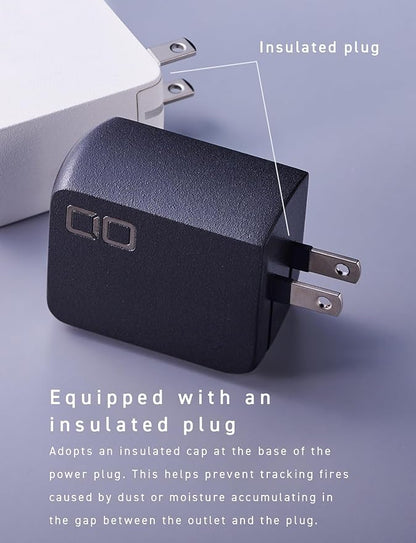 CIO 65W GaN Charger Block, Compact 4-Port Adapter with 3 USB-C Ports & 1 USB-A, Max 67W USBC Fast-Charging Multi-Device Wall Charger Block for Laptop/Phone/Tablet, NovaPort Quad II 67W3C1A (Black)