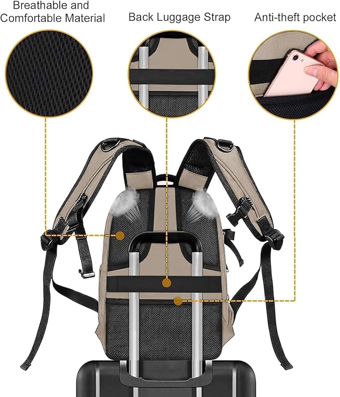 MOSISO Camera Backpack,DSLR/SLR/Mirrorless Photography Camera Bag Full Open Waterproof Hardshell Bag with Insert&Tripod Holder&Laptop Compartment Compatible with Canon/Nikon/Sony, Camel