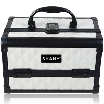 SHANY Chic Makeup Train Case Cosmetic Box Portable Makeup Case Cosmetics Beauty Organizer Jewelry storage with Locks, Multi trays Makeup Storage Box with Makeup Mirror - Peaceful
