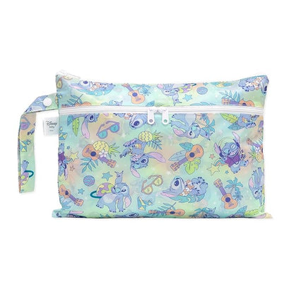 Bumkins Disney Waterproof Wet Dry Clutch Bag for Baby, Travel, Swim Suit, Cloth Diapers, Pump Parts, Pool, Gym Clothes, Toiletry, Strap to Stroller, Daycare, Zip Reusable Bag, Packing Pouch, Stitch