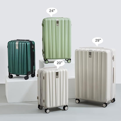 Hanke 20 Inch Expandable Carry on Luggage 22x14x9 Airline Approved Lightweight PC Hard Shell Suitcases with Wheels Travel Luggage Rolling Suitcase Travel Luggage Bag for Weekender(Blackish Green)