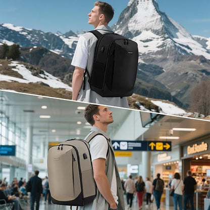 Vacuum Backpack Travel Seal Compression: Vacpack with Electric Air Pump Carry on Expandable Back Pack System for Laptop Hiking Business Water Resistant Lightweight Black