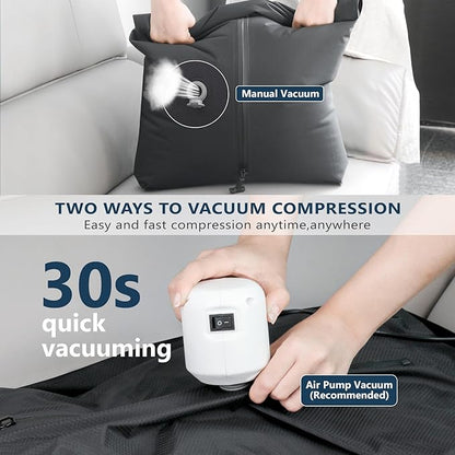 Dobaly 24L Vacuum Bags for Travel with 5KPa Pump, IP67 Reusable Vacuum Seal Bags for Carry On Suitcases Vacuum Packing Cubes for Luggage and Backpack Space Saver Durable (1PC+Pump)