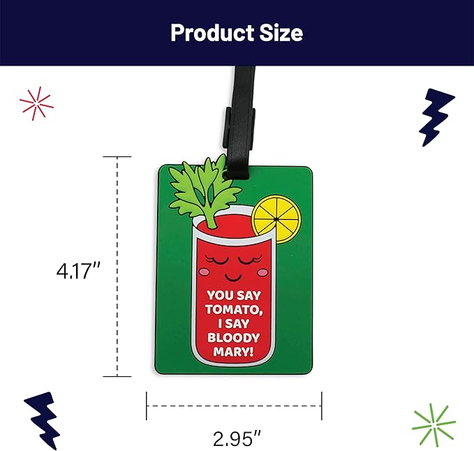 Funny Luggage Tag – Hilarious Travel ID Tag with Sarcastic Saying – Durable & Easy to Spot Suitcase Tag for Men, Women, Frequent Flyers, or Gag Gift for Travelers-Bloody Mary