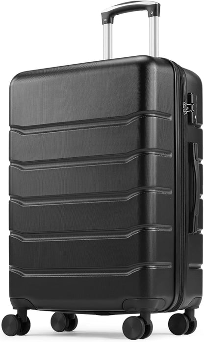 Sweetcrispy Carry on Luggage, Hard Shell ABS Suitcase with Double Spinner Wheels, Lightweight Expandable Rolling Suit Case with TSA Lock, 20 Inch Bronze Black