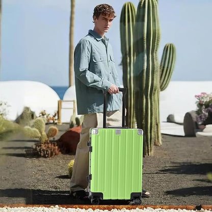 Krute Zipperless Luggage 24 Inch Aluminum Frame Suitcase with Spinner Wheels PC+ABS Hardide Checked Luggage TSA Approved