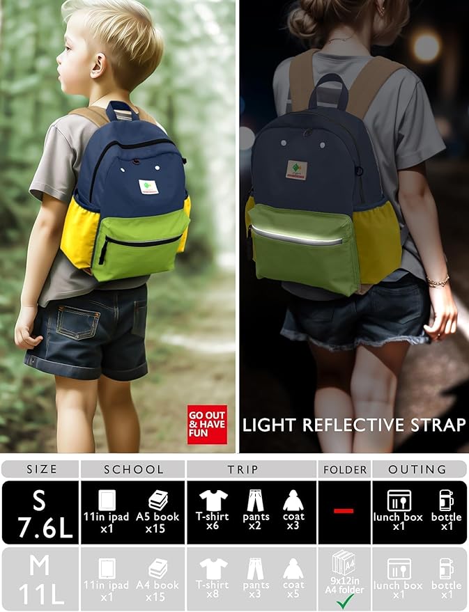 Preschool Toddler Backpack For Boys Girls, School Mini & Travel, Small Kids Child Backpacks, Kindergarten Elementary bag, 11.6" H