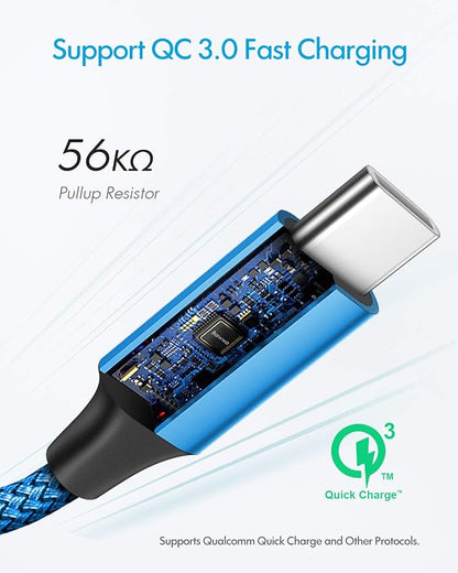 Baiwwa Long USB C Cable 20ft, USB A to Type C Cable Charger Cord Premium Nylon Braided for iPhone 16 15 Series Samsung Galaxy Note Tab, Moto, LG, Pixel and More USB C Smartphone & Tablet