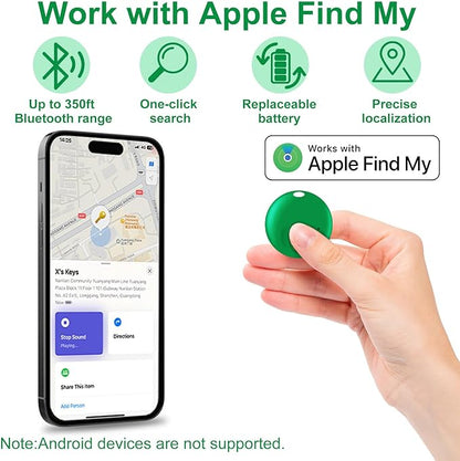 Smart tag-4pack,Bluetooth Tracker tag Compatible with Apple Find My (iOS Only), Item Finders and Locator Replaceable Battery, for Keys,Backpack,Luggage,Wallet,Bicycle