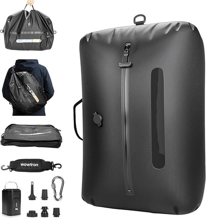 Vacuum Bags for Travel with Pump & Adjustable Strap, 40L Compression Packing Cubes IP67 Waterproof Reusable Travel Space Saver Bags for Carry on Luggage Suitcase Backpack Camping Gym