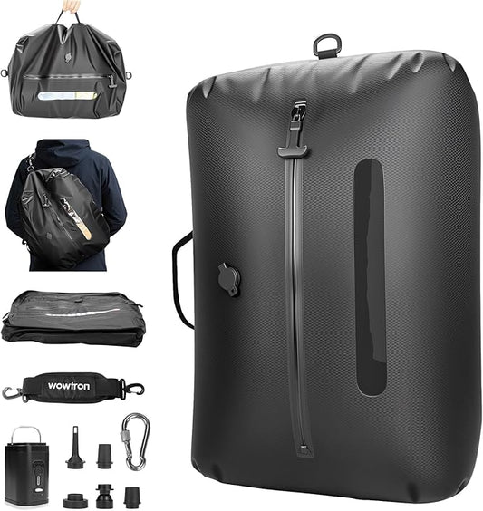 Vacuum Bags for Travel with Pump & Adjustable Strap, 40L Compression Packing Cubes IP67 Waterproof Reusable Travel Space Saver Bags for Carry on Luggage Suitcase Backpack Camping Gym