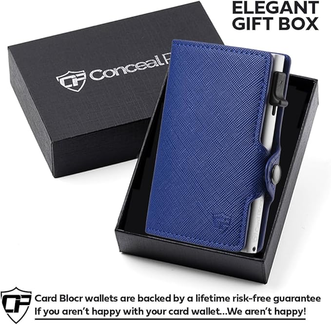 Conceal Plus Small RFID Wallet for Women, Slim Compact RFID Blocking Credit Card Holder Womens Wallet, Smart Pop Up Minimalist Card Case, Holds 4-6 Standard Cards Plus Cash & ID, Compact Travel Wallet