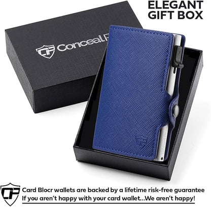 Conceal Plus Small RFID Wallet for Women, Slim Compact RFID Blocking Credit Card Holder Womens Wallet, Smart Pop Up Minimalist Card Case, Holds 4-6 Standard Cards Plus Cash & ID, Compact Travel Wallet