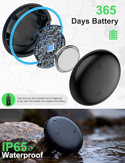 2-in-1 Air Tracker Tag for iOS & Android - Smart Tags Dual System Bluetooth Finder Compatible with Apple Find My & Android Find Hub, Mini GPS Tracker Item Finders for Keys, Wallet, Luggage, Pet, Bike