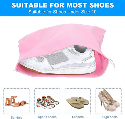PATIKIL Shoe Dust Bag, 16 Pack Duster Flannel Shoes Pouch with Drawstring Washable Breathable Travel Shoe Bags for Home Luggage Storage, 12x17" Deep Blue