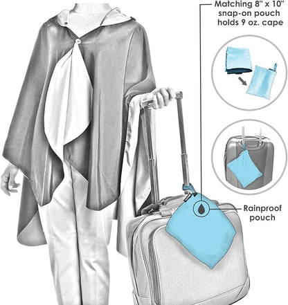 RainCaper EttaVee Brush Strokes 103 Womens Rain Cape Poncho with Hood Reversible