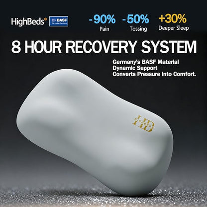 Cervical Neck Pillow for Neck Pain Relief- Memory Foam Pillow for Side and Back Sleepers, BASF Support with Ergonomic Pillow