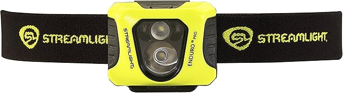 Streamlight 61420 Enduro Pro 200-Lumen 2250-Candela Ultra-Light LED Headlamp with AA Batteries and Elastic Strap, Clear Retail Packaging, Yellow