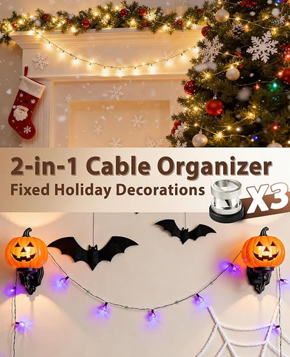 Viaky Magnetic Cord Holder 3 Pack Charger Holders for Cords Metal Cable Management Adhesive Cable Clips Office Desk Accessories Wire Holder Organizer Neatly for Nightstand Office Car Desk