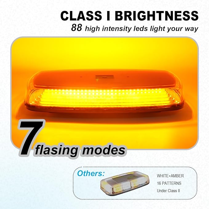 Agrieyes APP Control Mini Strobe Light Bar Rechargeable, Magnetic LED Beacon Light Wireless