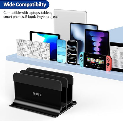 BESIGN LS13 Vertical Laptop Stand Holder for Desk, 4 in 1 Desktop Stand Holder for Laptops, Tablets, Smart Phones