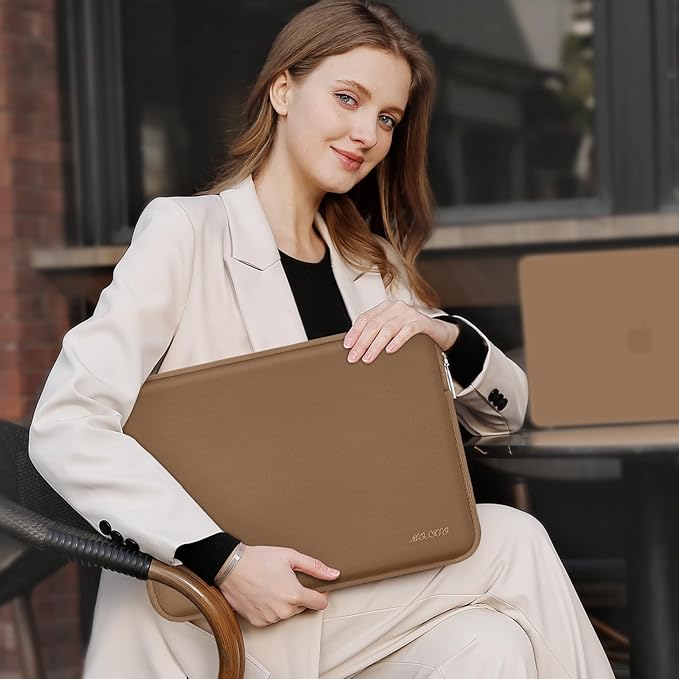 MOSISO Laptop Case 13.3 inch, 13-13.3 inch Laptop Sleeve Bag Compatible with MacBook Air/Pro 13/Pro 14 M5 M4 M3 M2 M1, HP Dell ASUS Lenovo, Neoprene Computer Sleeve Bag with Small Case, Mocha
