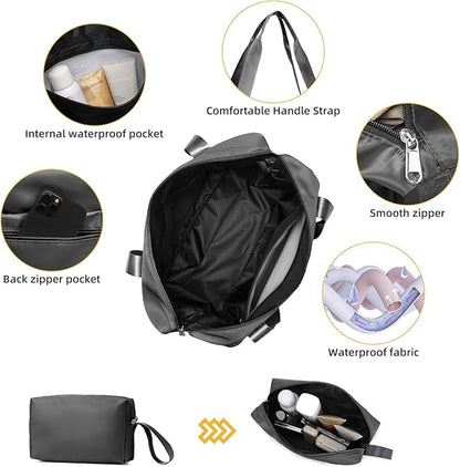 LARVENDER Luggage Sets 5 Piece with Duffel Bag Expandable(Only 28 inch) Hardside PP Carry On Luggage with 360° Spinner Wheels TSA Lock Luggage Sets for Men, Grey