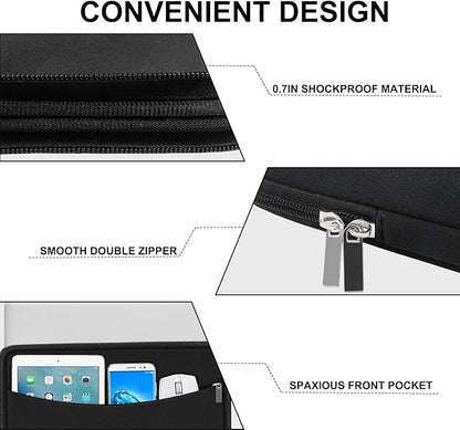 Laptop Case 15.6 inch, Shockproof Protective Laptop Cover Briefcase Carrying Computer Bag with Accessory Pocket, Portable Computer Sleeve Compatible with MacBook, HP, Dell, Lenovo, Asus, Black