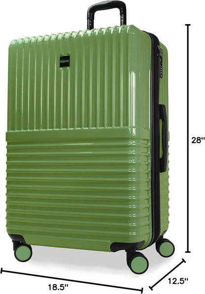 World Traveler Dejuno Tonal 28-Inch Polycarbonate Lightweight Hardside Expandable Spinner Luggage Suitcase with TSA Lock - Matcha