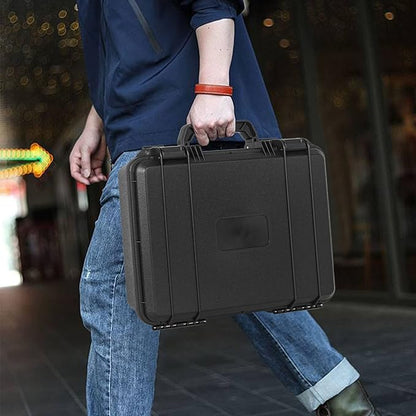 Protective Hard Case Shockproof Water-resistant with Customized DIY Foam Insert fit for Camera, etc, 14 X 11.5 X 3.7-Inch