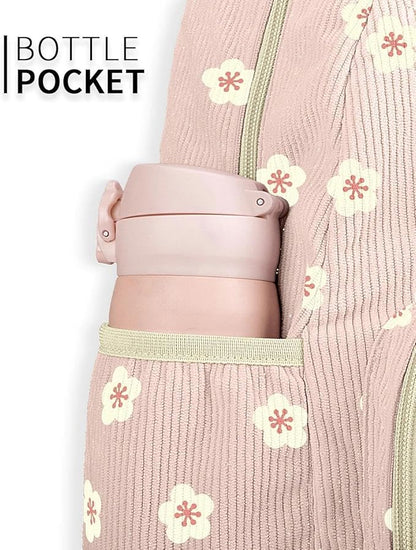 Corduroy Kids Backpack for Girls, Girls Backpack 5-9, Kindergarten Elementary School Bookbag for Girl 15.3" H Fit Folder