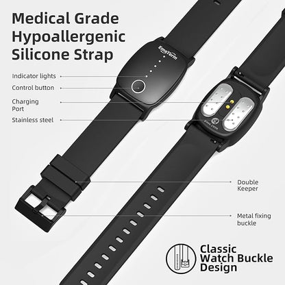 EmeTerm Explore FDA-Cleared Galaxy Black and Mint Green Anti-Nausea Wristband IP67 Waterproof Morning Motion Travel Sickness Vomit Relief Rechargeable No Gel Drug Free Without Side Effects (2 Pack)