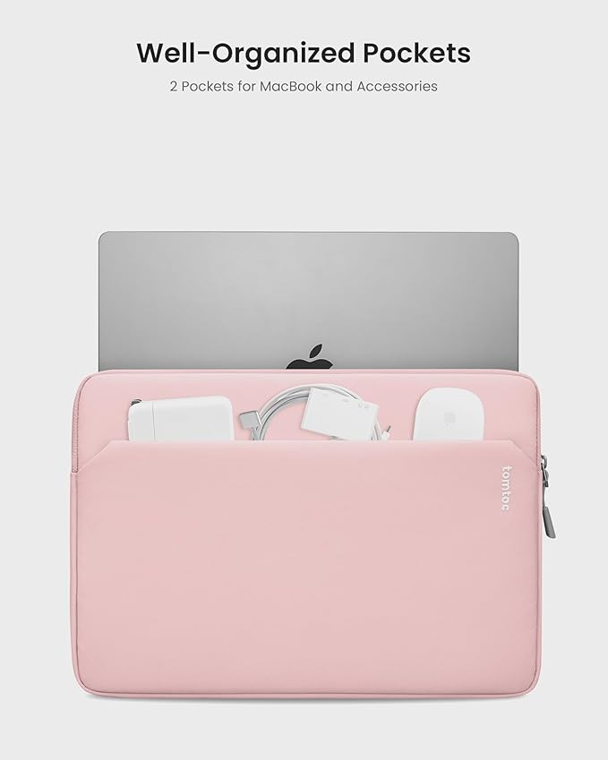 tomtoc Slim Laptop Sleeve for 14-inch MacBook Pro M5/M4/M3/M2/M1 Pro/Max 2025-2021, Water-Resistant Protective Case for 13.8 Inch Surface Laptop AI PC, Accessory Bag