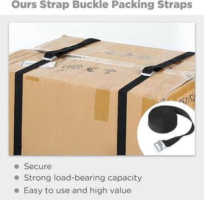 Riakrum 15 Pack 12 Feet Lashing Straps Adjustable Kayaks Tie Down Cam Buckle Straps with Buckles up to 250lbs for Cargo, Luggage, Motorcycles, Truck, Car Roof Rack, Sup Surfboard(Black)