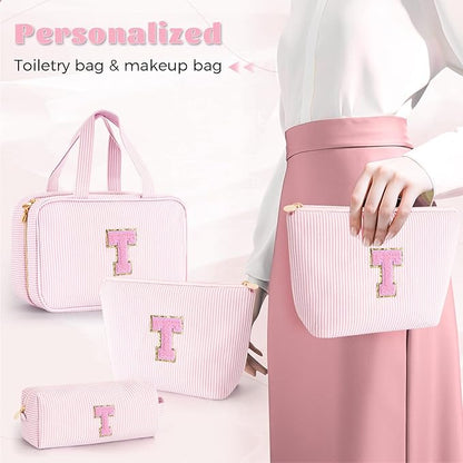 Teacher Gift for Women - Teacher Appreciation Gifts, Retirement Travel Gift for Teachers Toiletry Bag Makeup Organizer Bag | Retirement Gifts for Women - Pink T