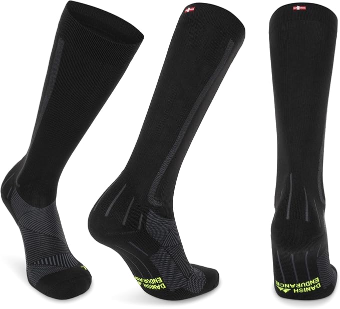 DANISH ENDURANCE 21-26 mmHg Compression Socks | Graduated Support & Faster Recovery | Running & Travel | Unisex 1 Pack