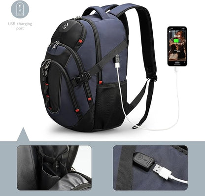 Swissdigital Design Travel Backpack for Men with Apple Find My, Laptop Backpack with USB Charging Port, RFID Protection, Add-A-Bag System - Travel Backpack for Men-Finder Color Random | SD803BT013-12