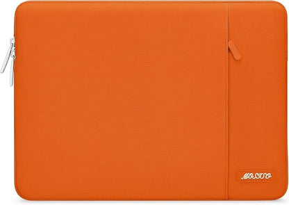 MOSISO Laptop Case 13.3 inch, 13-13.3 inch Laptop Sleeve Compatible with MacBook Air/Pro 13/Pro 14 M5 M4 M3 M2 M1, HP Dell ASUS Lenovo,Polyester Vertical Computer Sleeve Bag with Pocket, Orange