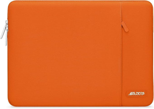 MOSISO Laptop Case 15 inch, 15 inch Laptop Sleeve Compatible with MacBook Air 15 M4 A3241 M3 A3114 M2 A2941 2025 2024 2023,Dell XPS 15,Polyester Vertical Computer Sleeve Bag with Pocket, Orange