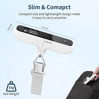Ultrean Luggage Scale, 110lb Digital Suitcase Weight Scale for Travel, Portable Handheld Baggage Scale with Rubber Paint, Hook, Battery Included
