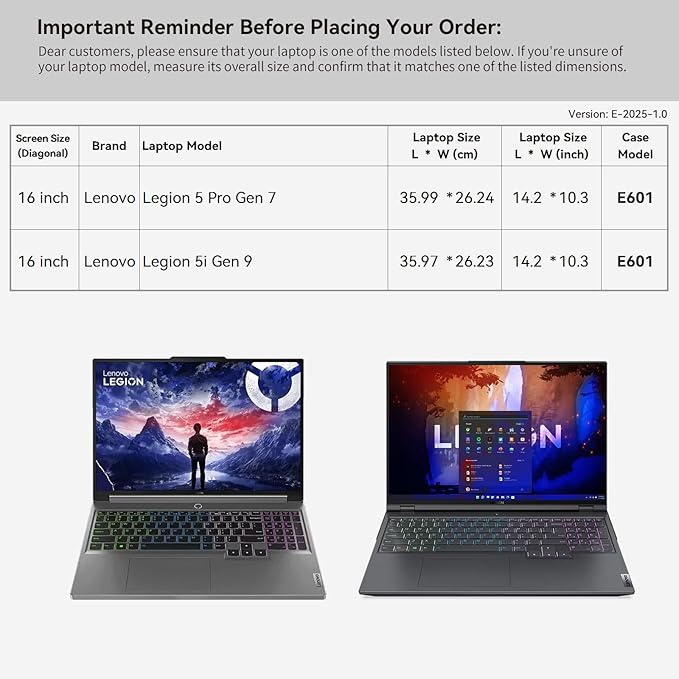 Smatree 16 inch Laptop Sleeve for Lenovo Legion 5 Pro Gen 7, for Legion 5i Gen 9 Laptop Bag with Accessory Pocket, YKK Zipper, Patented Super Corner Design (E601)
