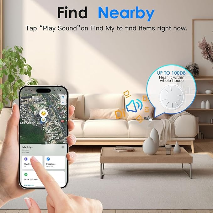 Air Tracker Tags-3 Pack, Item Tracker with Waterproof Case for Your Keys, Wallet etc, Luggage Tracker Works with Find My APP (iOS Only)