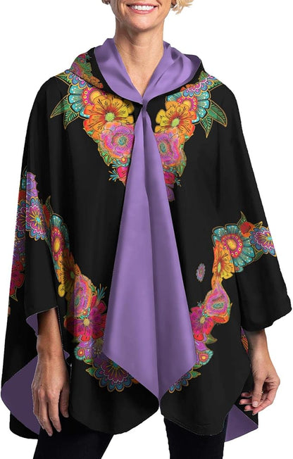 RainCaperLaurel Burch Womens Rain Cape Poncho with Hood - Reversible