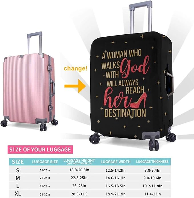Travel Luggage Cover Washable Suitcase Protector Anti-Scratch Suitcase Cover Fits 18-32 Inch Luggage(L (for 25--28 inch luggage))