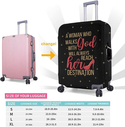 Travel Luggage Cover Washable Suitcase Protector Anti-Scratch Suitcase Cover Fits 18-32 Inch Luggage(M (for 22--24 inch luggage))
